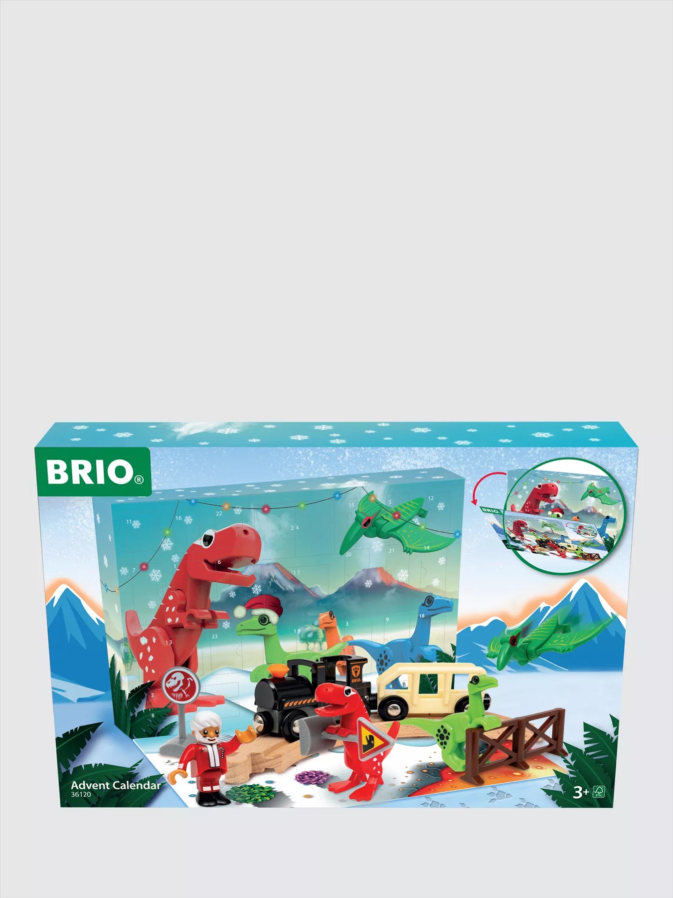 BRIO World Advent Calendar 2025 (36120) – FSC-Certified Beech Wooden Railway Christmas Countdown Set with Figures & Accessories