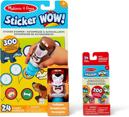 Sticker WOW! Dog Bundle 50706 Collectible Stamper, 500 Stickers, 2 Activity Pads (Melissa & Doug)