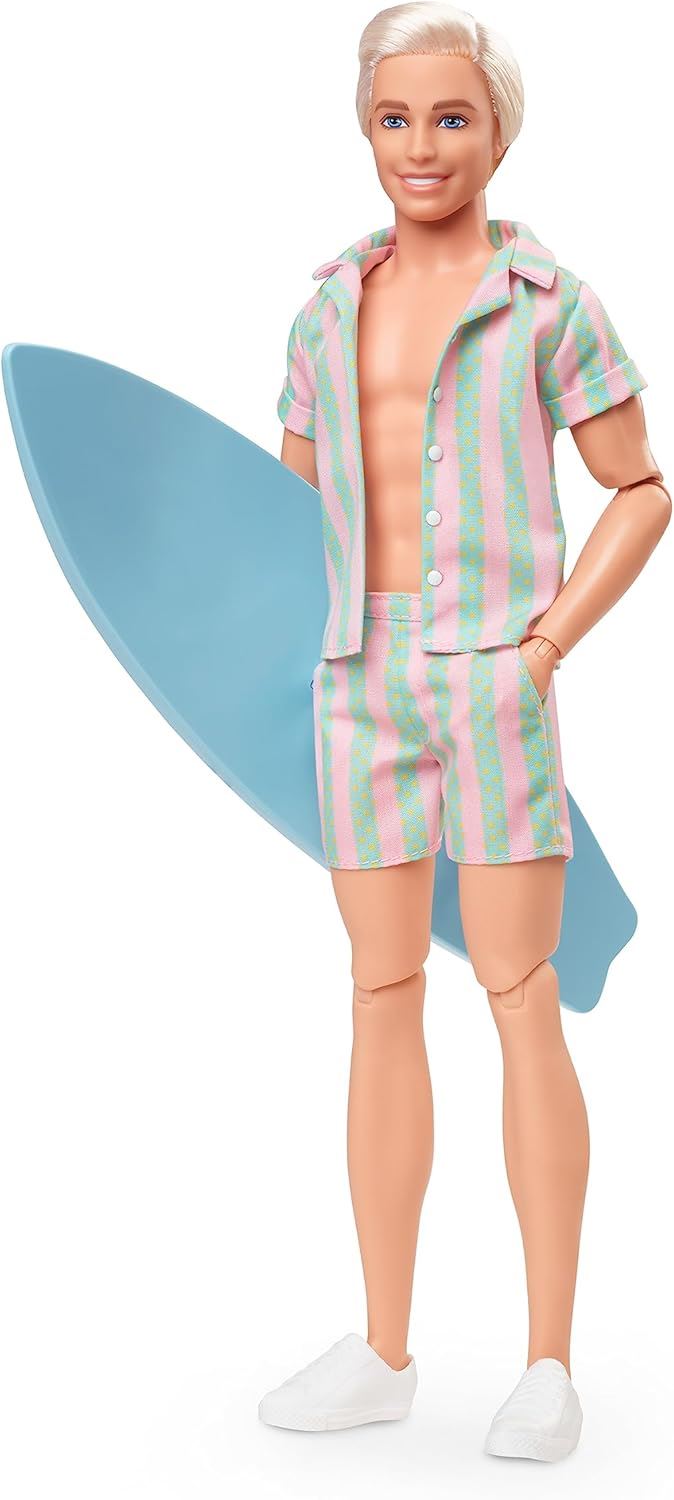 Barbie The Movie Ken Signature Doll Pastel Striped Beach Matching Set HPJ97
