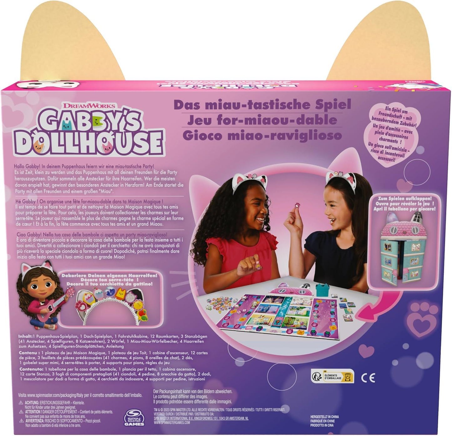 The Meow Tastic Game 6068673 Gabby’s Dollhouse Board Game by Spin Master | Family Game Based on the Netflix Series