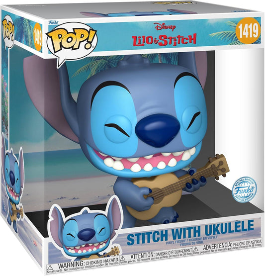 Stitch with Ukulele 76786 10" Jumbo Pop! Vinyl Figure Special Edition (Disney Lilo & Stitch)Stitch with Ukulele 10″ Jumbo Pop! Vinyl Figure 76786 – Disney Lilo & Stitch Funko Special Edition Collectible