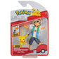 Ash + Pikachu 4.5″ Battle Feature Figure – Pokémon PKW2473 by Jazwares – Launcher Move Action Set with 2-Inch Pikachu