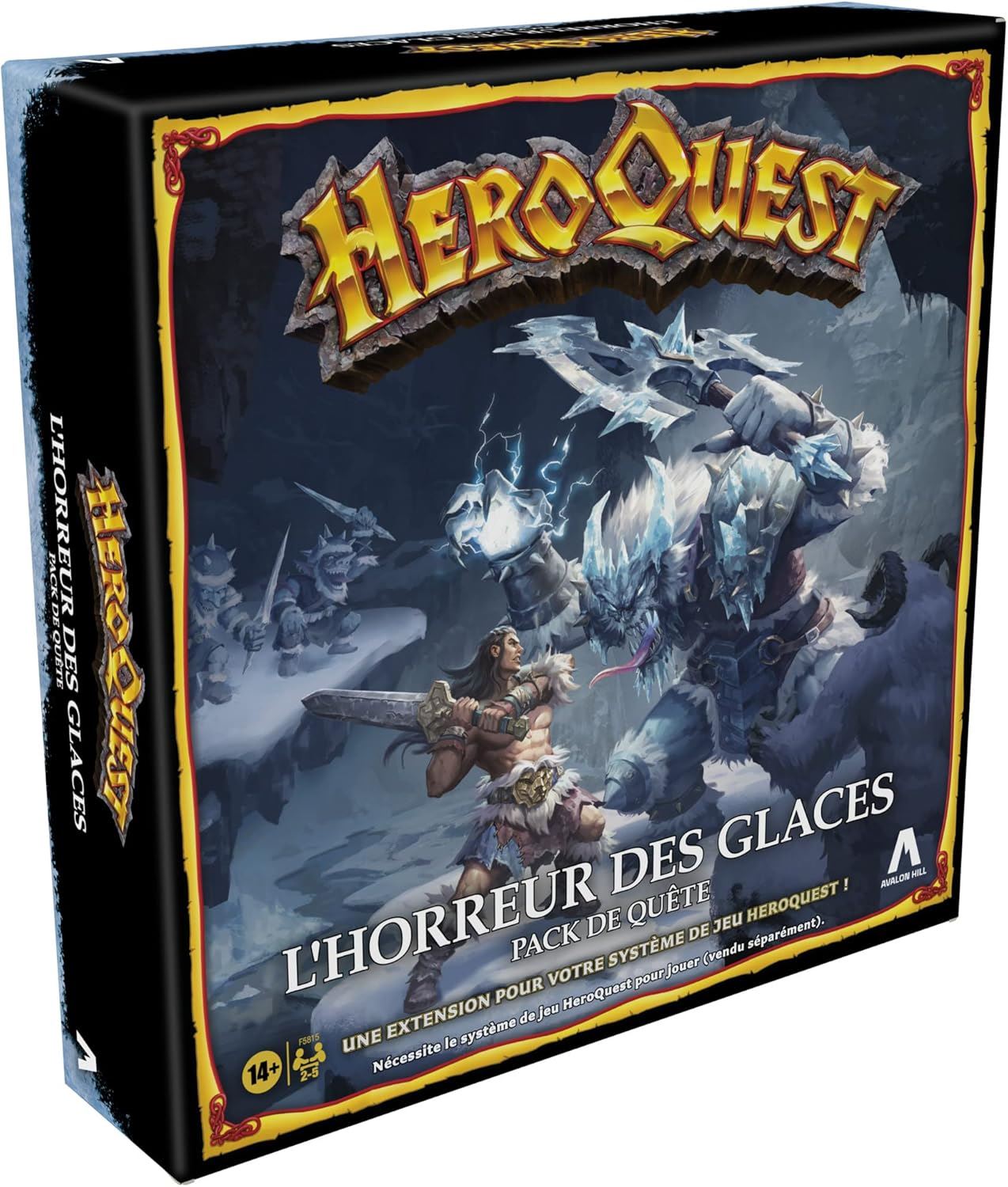HeroQuest – L’Horreur des Glaces F5815 – Extension du système de jeu HeroQuest (10 nouvelles quêtes, figurines, pièges & artefacts) – Avalon Hill / Hasbro (FR version)