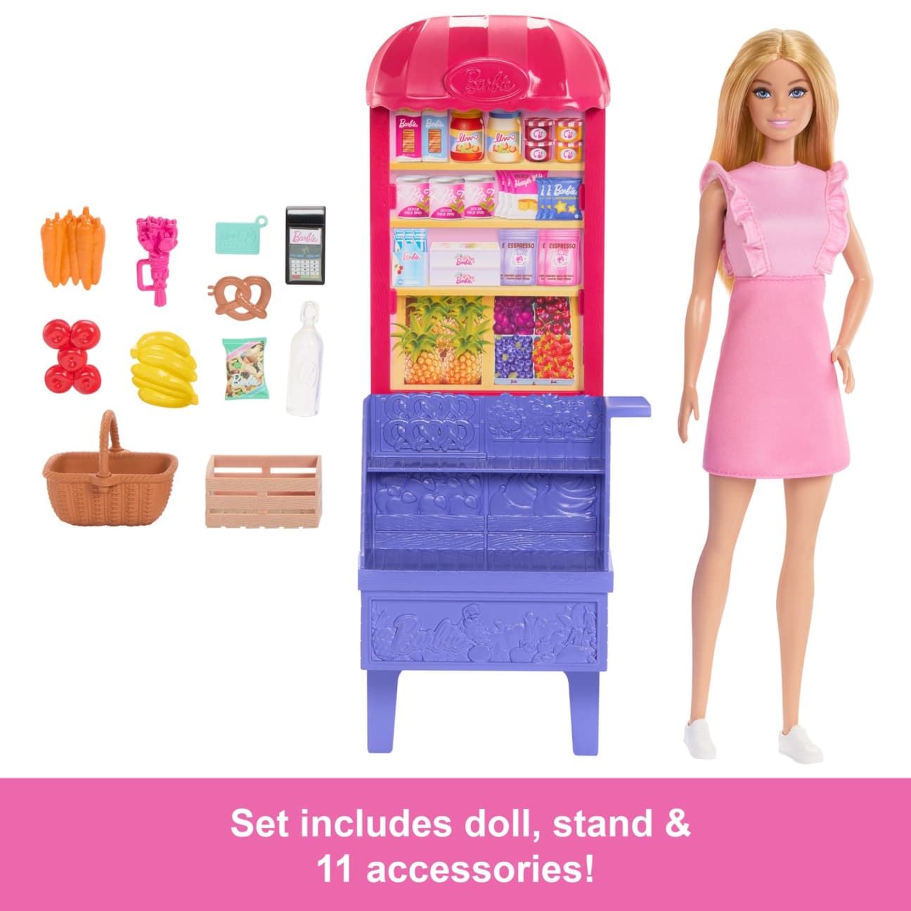 Barbie & Teresa Recipe for Friendship Playset JCT05 – Malibu at the Market Doll Set with 11 Accessories | Barbie Friends Series