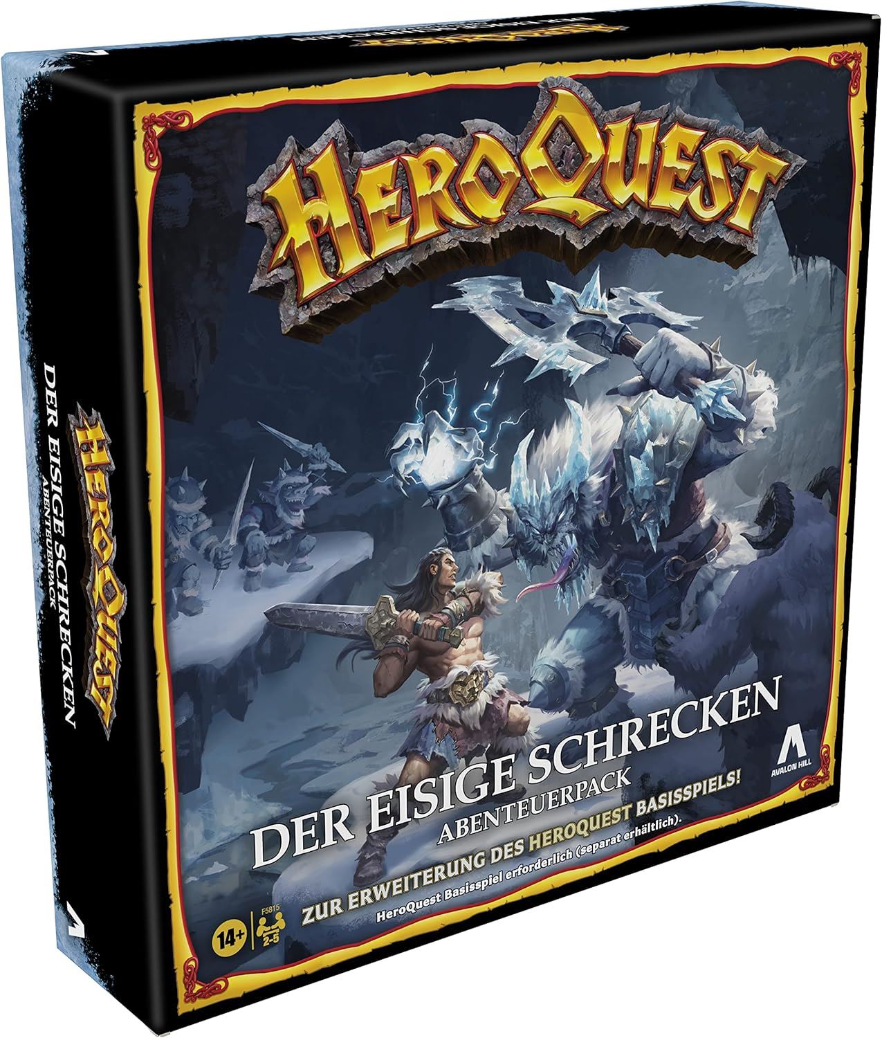 HeroQuest – Der Eisige Schrecken F5815 – Erweiterungspack zum HeroQuest Game System (10 neue Quests, Miniaturen, Fallen & Artefakte) – Avalon Hill / Hasbro [German Version]