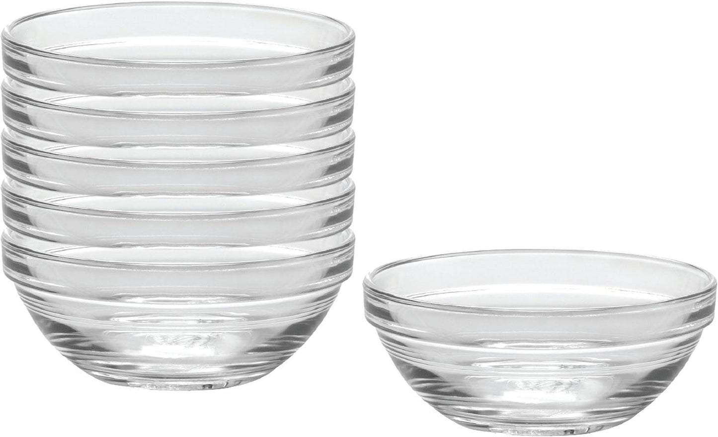 [PACK OF 6] LYS Bowl Clear Stackable 9cm (Duralex)