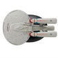 Model of a spaceship with a white and gray color scheme on a white background