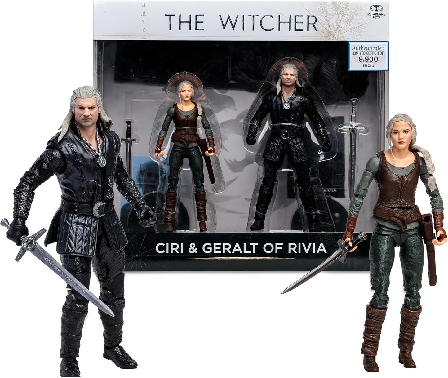 Ciri & Geralt of Rivia 7″ Figure 2-Pack 13813 – The Witcher Season 3 (Netflix) | McFarlane Toys Collector Twin Pack with Accessories