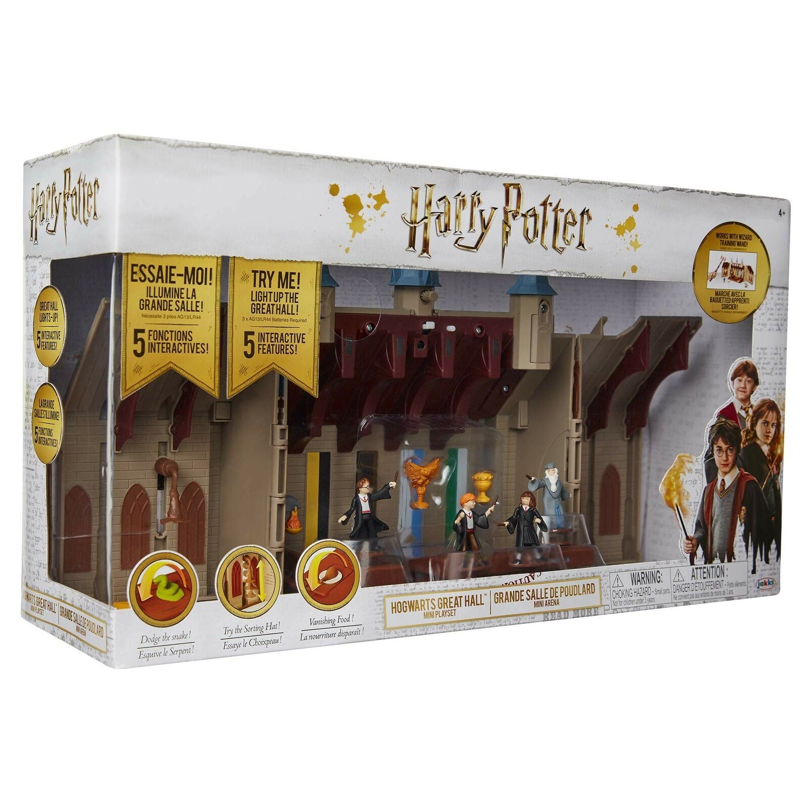 Harry Potter HOGWARTS GREAT HALL Mini Playset (5 Interactive Features, 4 Mini...