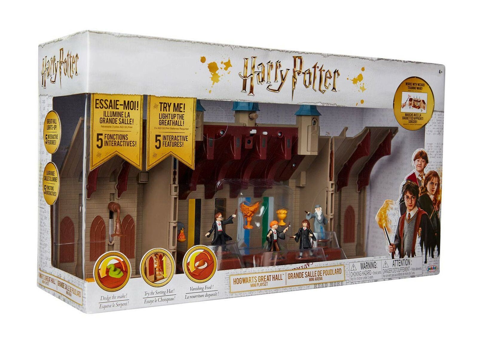 Harry Potter HOGWARTS GREAT HALL Mini Playset (5 Interactive Features, 4 Mini...