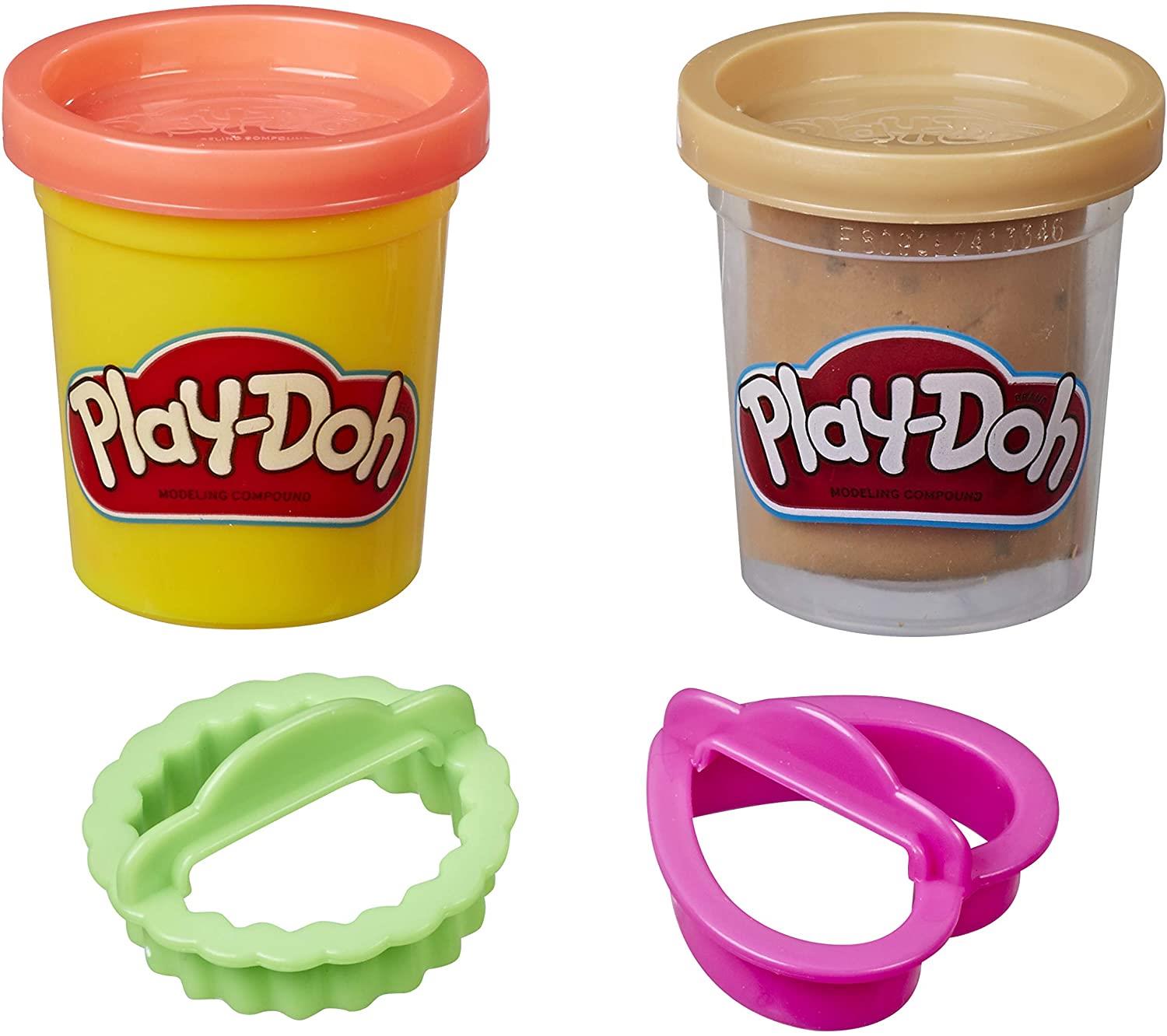 PLAY-DOH RED Chocolate Chip Cookie Canister Play Food Set with 2 Non-Toxic Colors