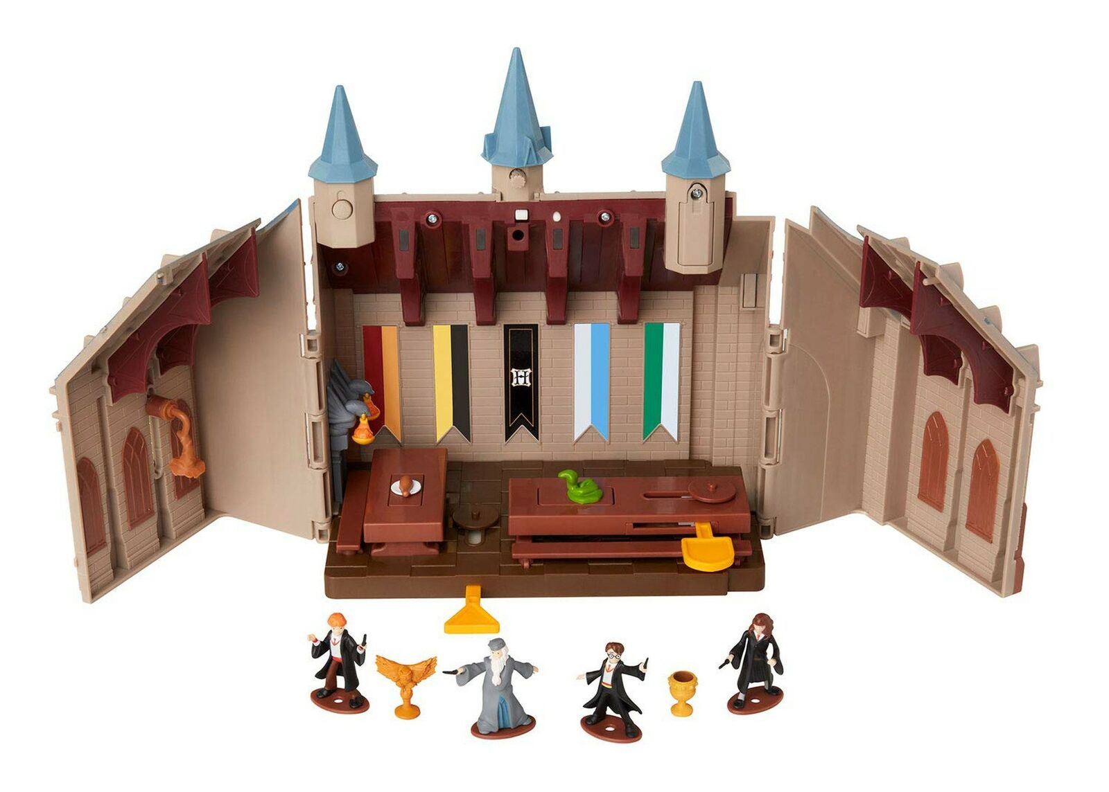 Harry Potter HOGWARTS GREAT HALL Mini Playset (5 Interactive Features, 4 Mini...