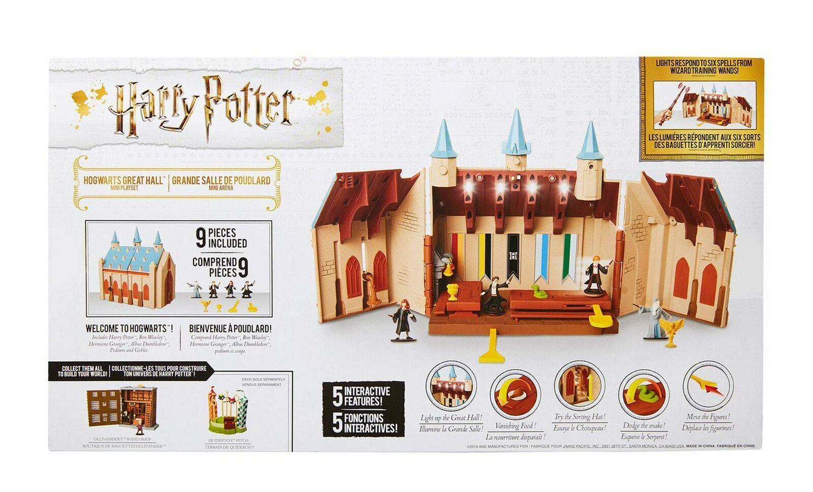 Harry Potter HOGWARTS GREAT HALL Mini Playset (5 Interactive Features, 4 Mini...
